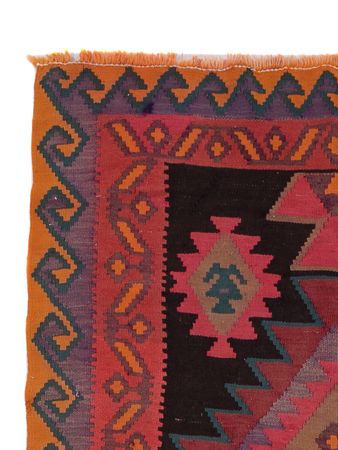 Kelimský koberec - Starý - 360 x 150 cm - karamelová