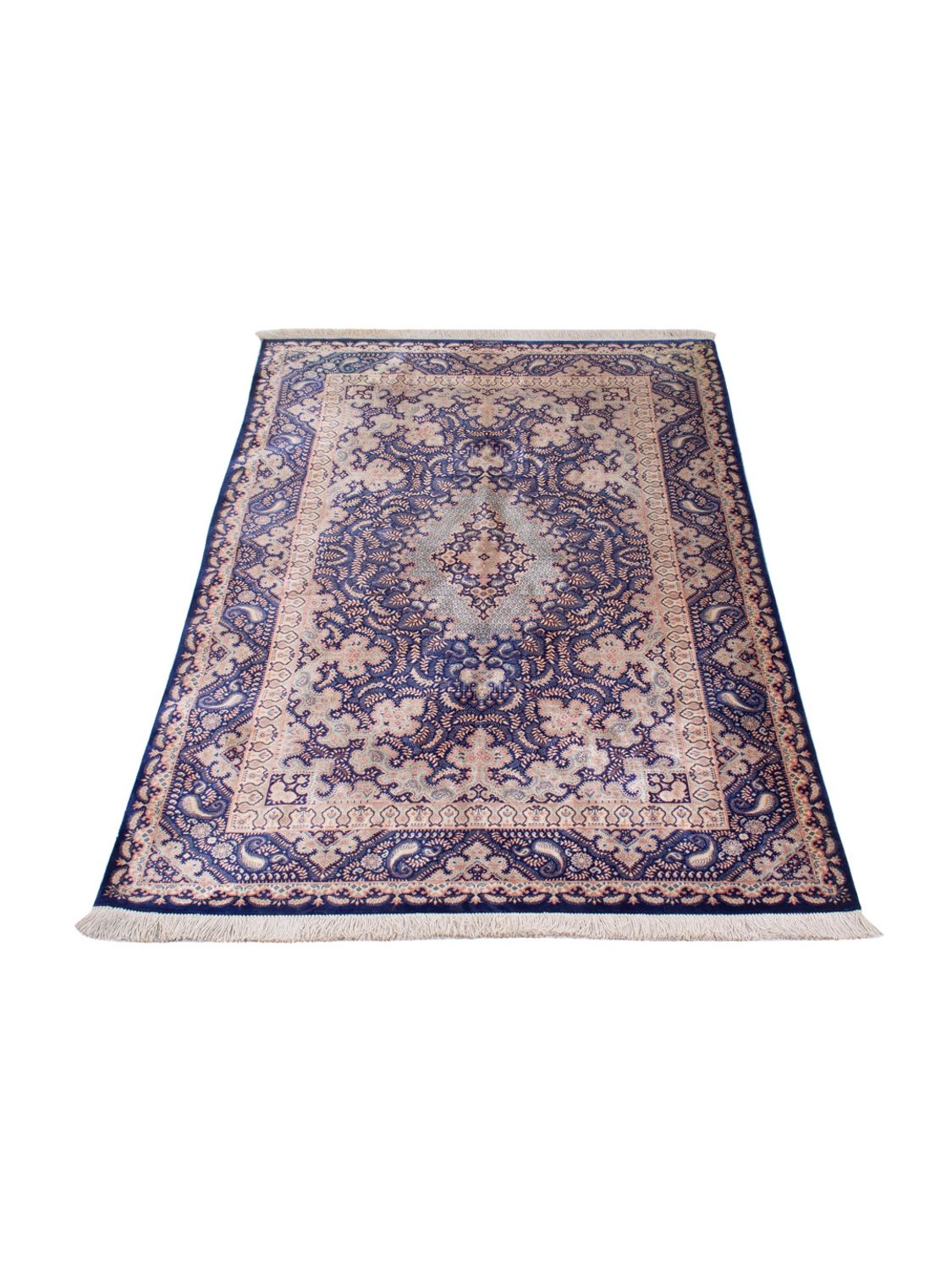 Hedvábný koberec - Ghom Silk - Premium - 150 x 96 cm - karamelová