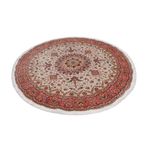 Perský koberec - Tabríz - Královský kulatý  - 200 x 200 cm - béžová