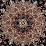 Perský koberec - Tabríz - Královský kulatý  - 200 x 200 cm - černá zelená