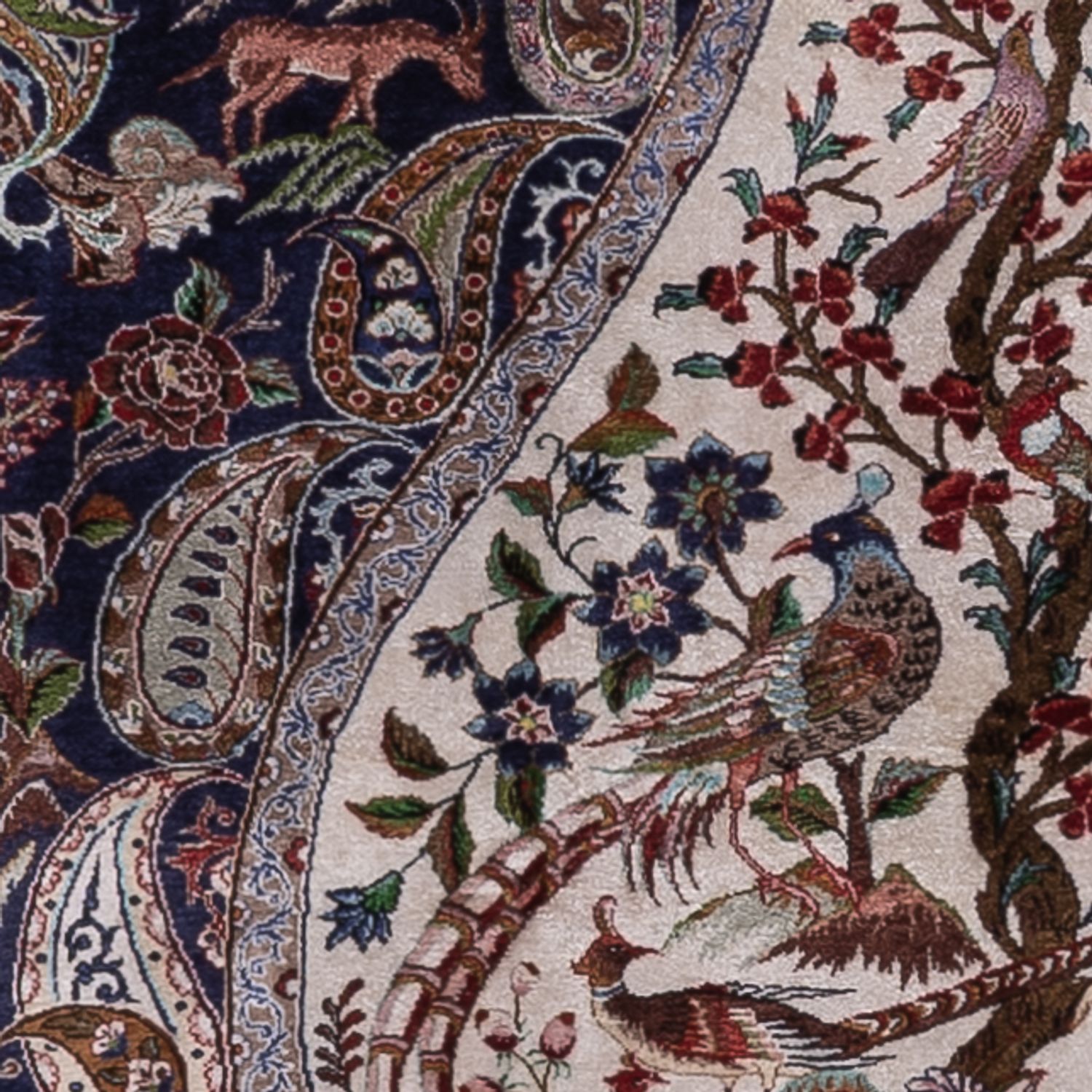 Perský koberec - Ghom - 195 x 140 cm - tmavě modrá