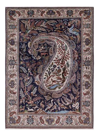 Perský koberec - Ghom - 195 x 140 cm - tmavě modrá