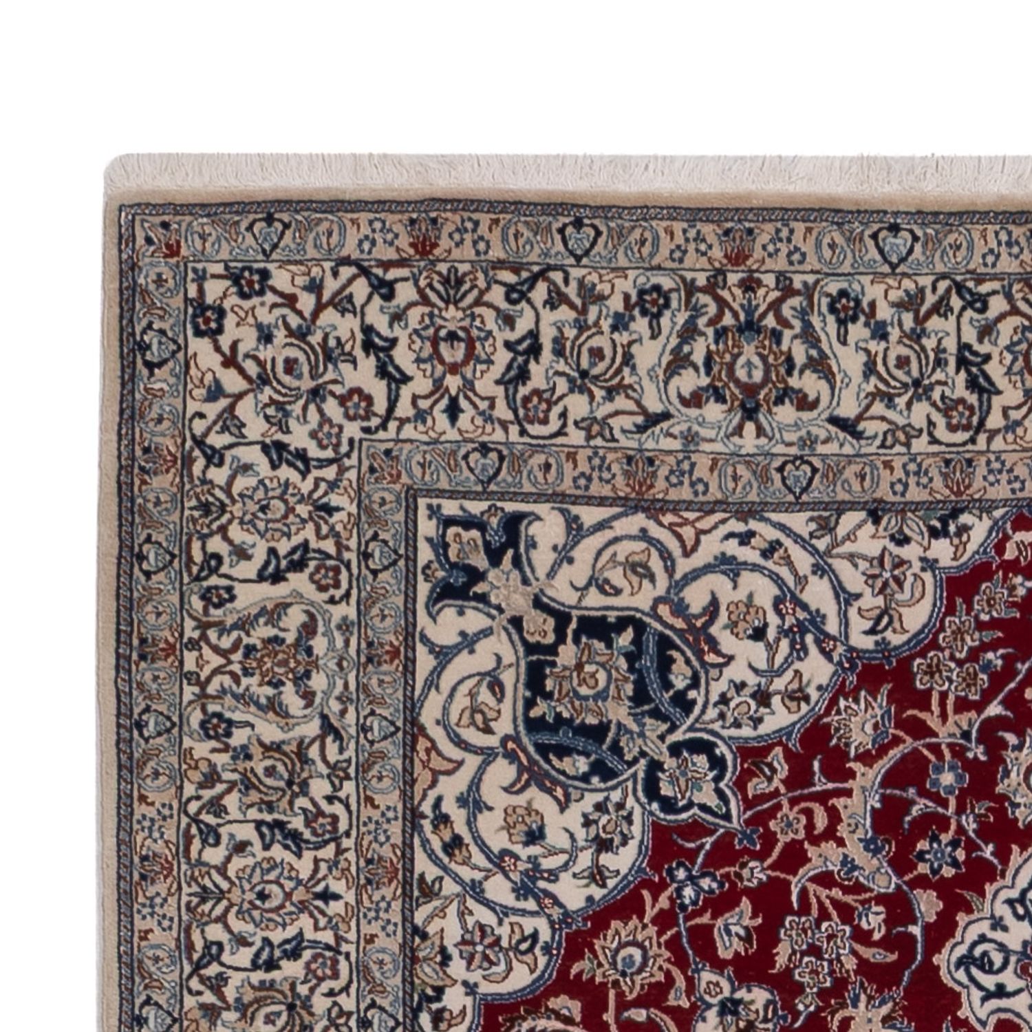 Persisk teppe - Nain - Premium - 206 x 132 cm - mørk rød