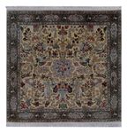 Perský koberec - Tabríz - Královský čtvercový  - 200 x 200 cm - olivově zelená