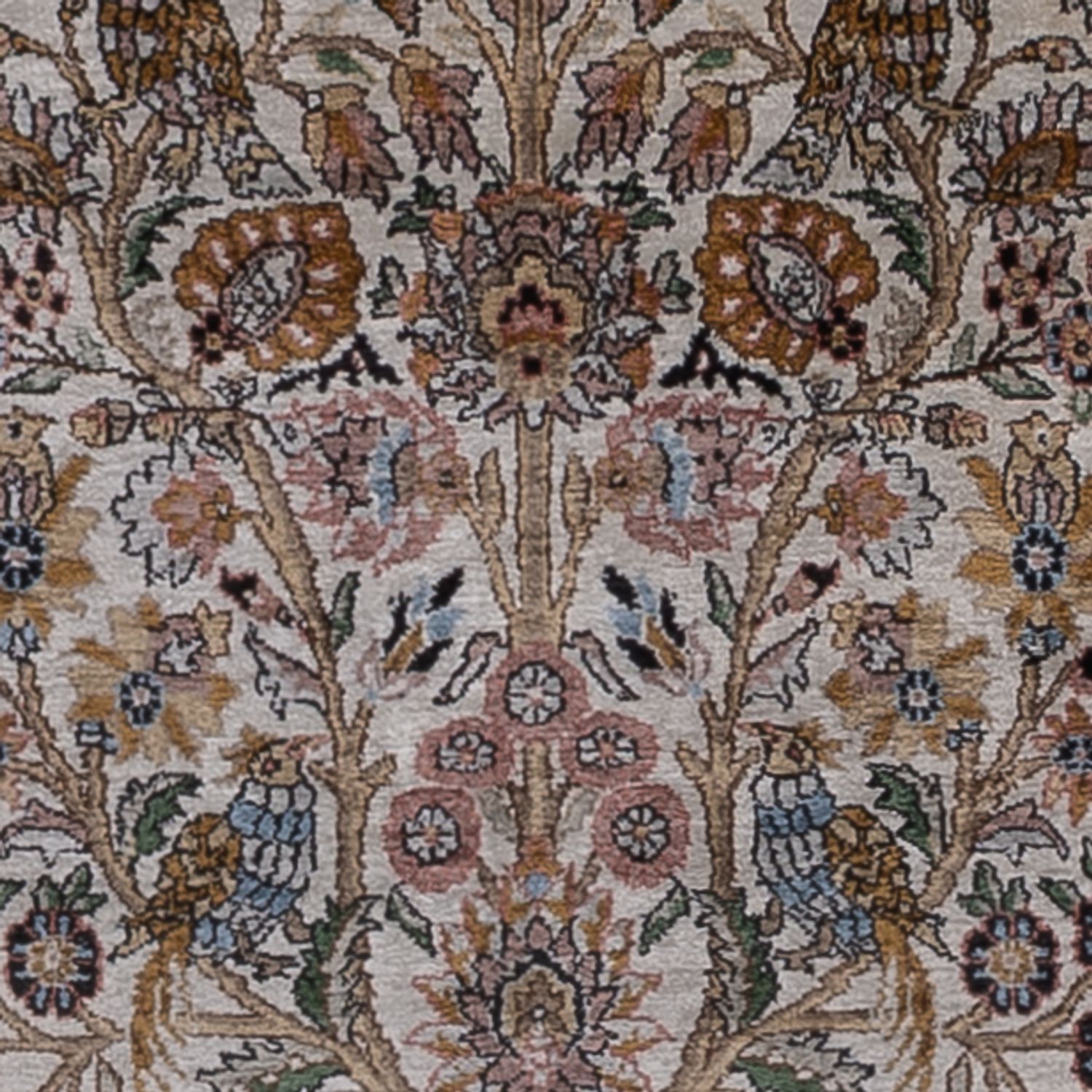 Alfombra de seda - Seda de Cachemira - 186 x 116 cm - beige oscuro