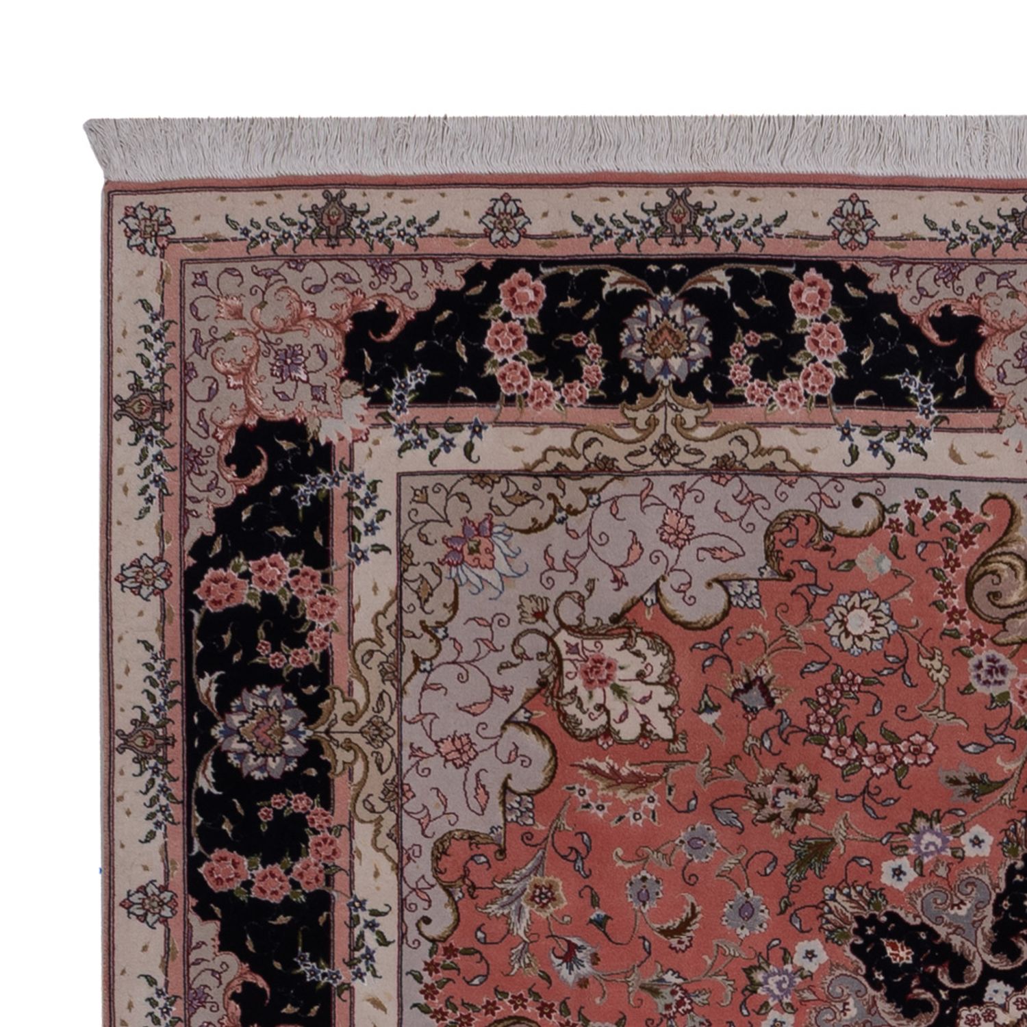 Perský koberec - Tabríz - Královský čtvercový  - 199 x 198 cm - lososová