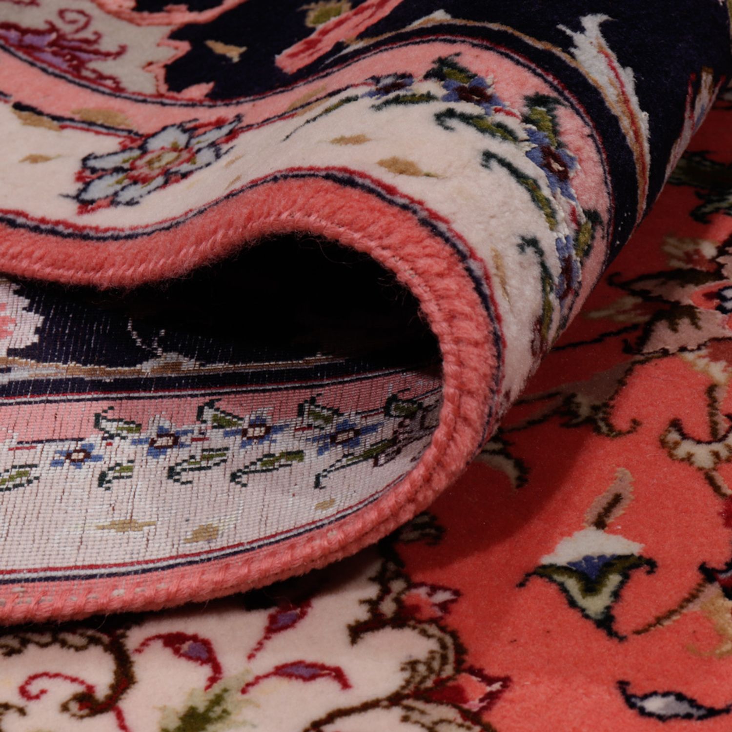 Perský koberec - Tabríz - Královský čtvercový  - 199 x 198 cm - lososová