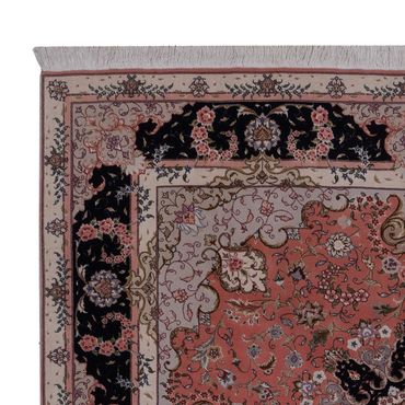 Perský koberec - Tabríz - Královský čtvercový  - 199 x 198 cm - lososová