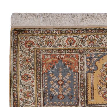 Tapete de seda - Kayseri - 214 x 153 cm - multicolorido