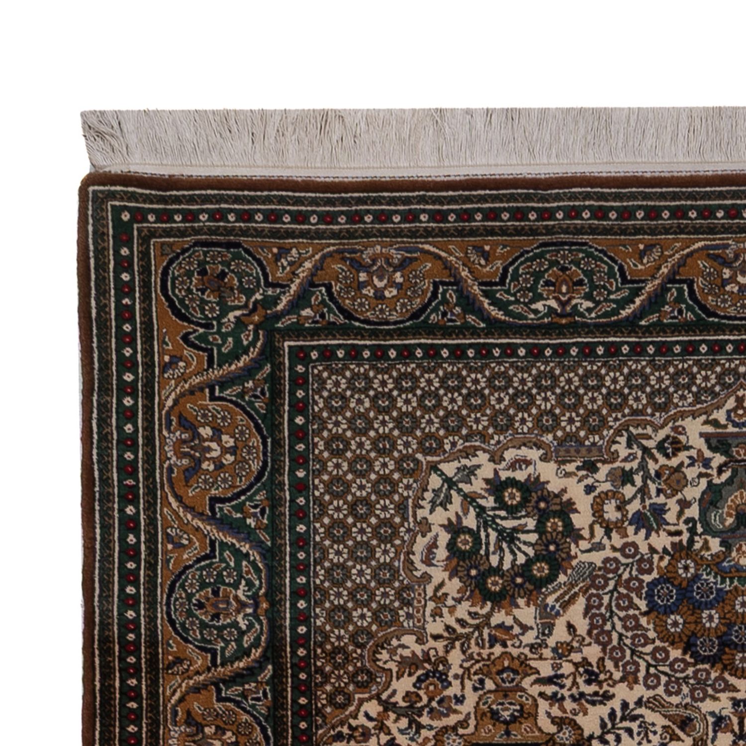 Perský koberec - Ghom - 226 x 135 cm - tmavě béžová