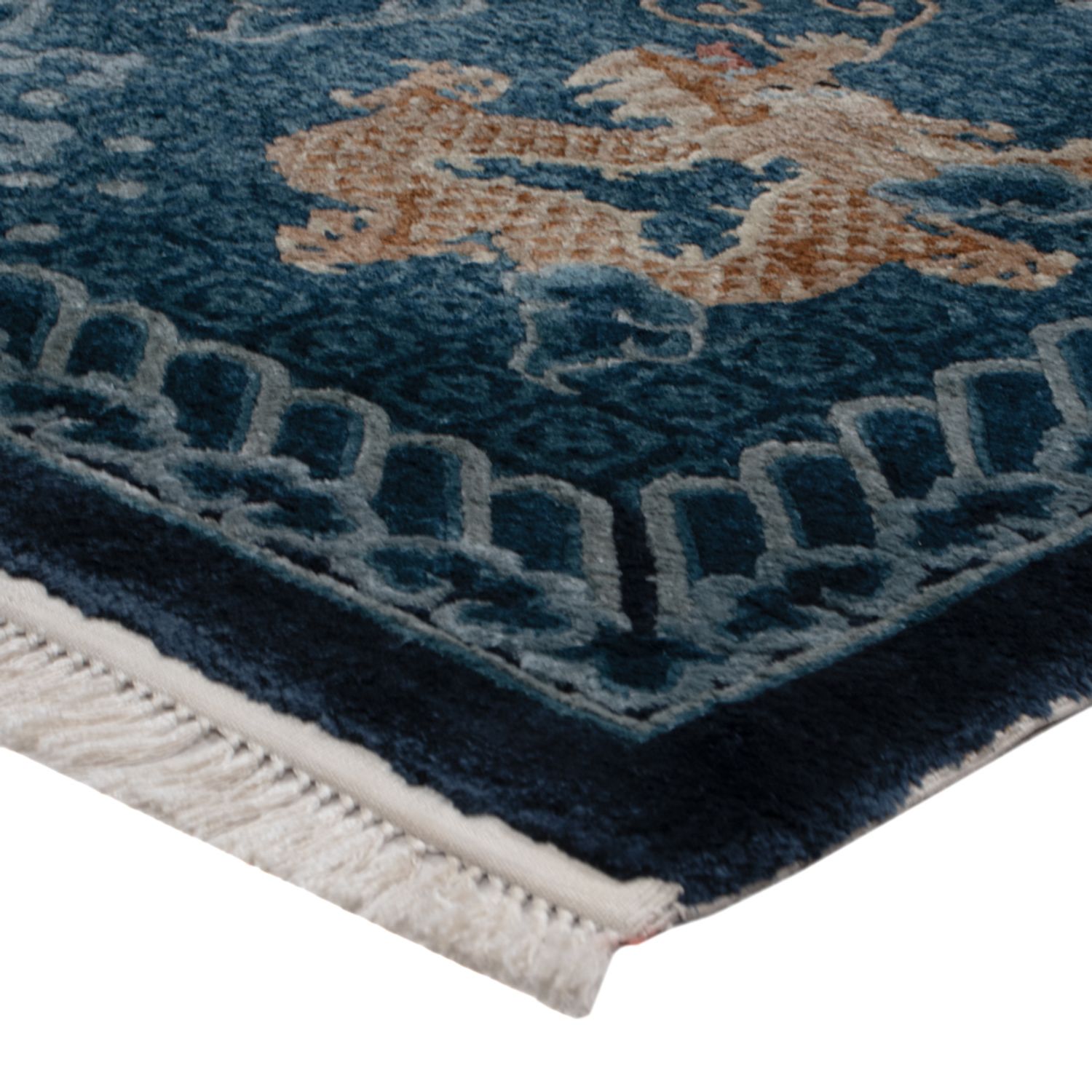 Hedvábný koberec - Čínské hedvábí - 187 x 123 cm - béžová