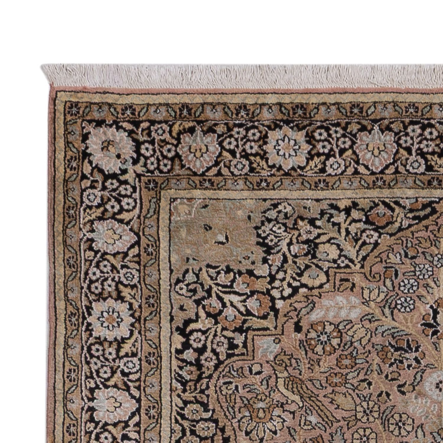 Hedvábný koberec - Kašmírské hedvábí - 188 x 126 cm - tmavě béžová