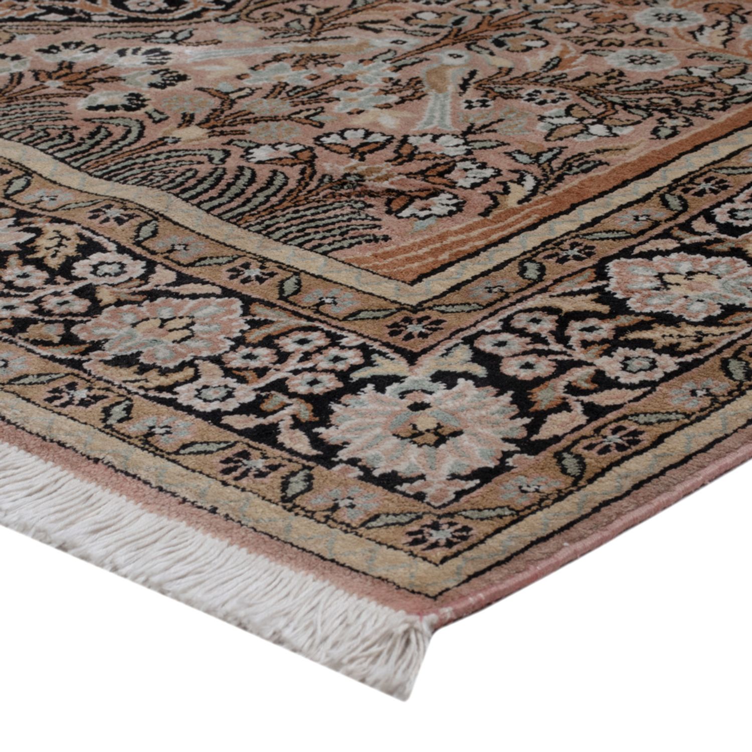 Hedvábný koberec - Kašmírské hedvábí - 188 x 126 cm - tmavě béžová