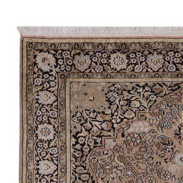 Hedvábný koberec - Kašmírské hedvábí - 188 x 126 cm - tmavě béžová