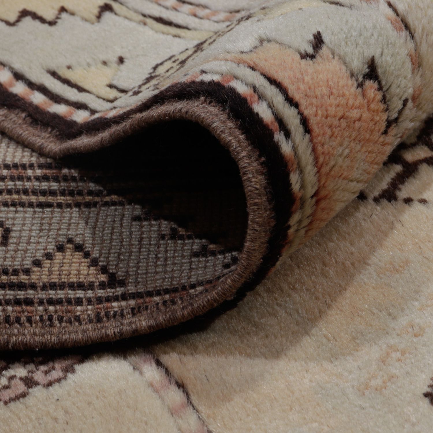 Hedvábný koberec - Kayseri - 280 x 200 cm - světle béžová