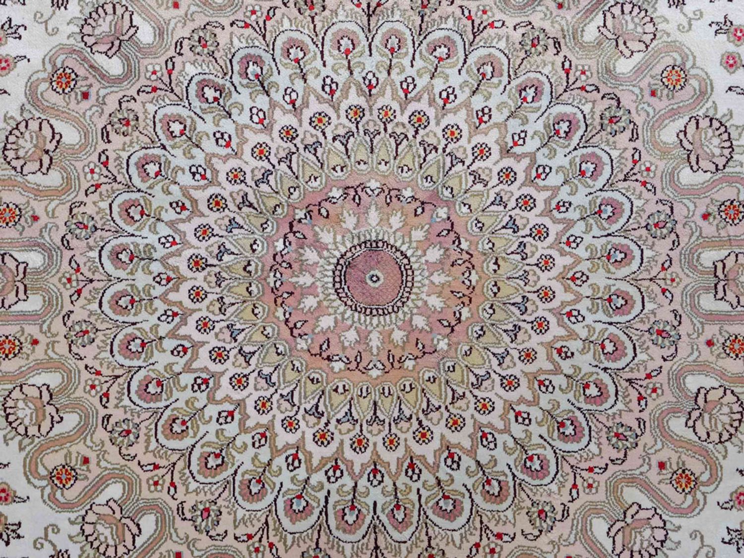 Hedvábný koberec - Čínské hedvábí - 362 x 272 cm - béžová