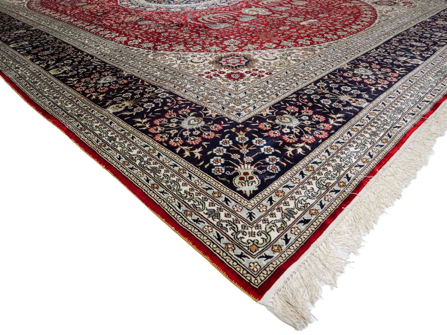 Hedvábný koberec - Čínské hedvábí - 370 x 272 cm - červená