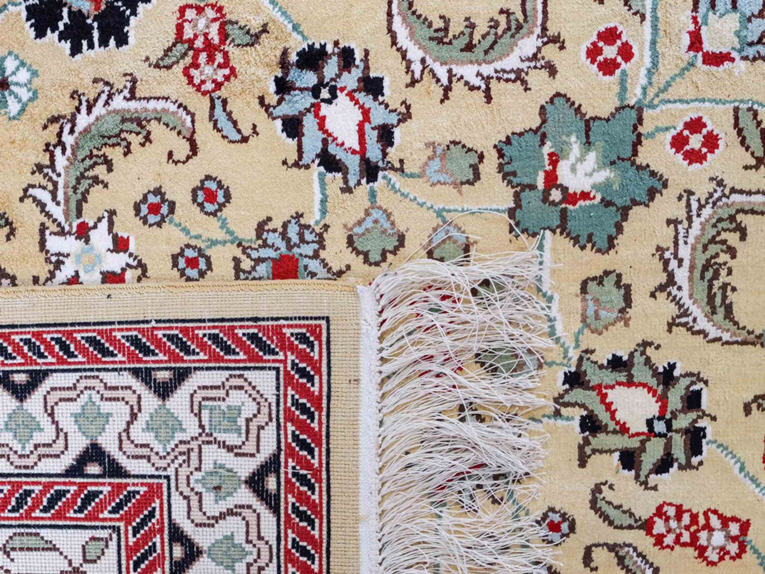 Hedvábný koberec - Čínské hedvábí - 373 x 275 cm - světle béžová