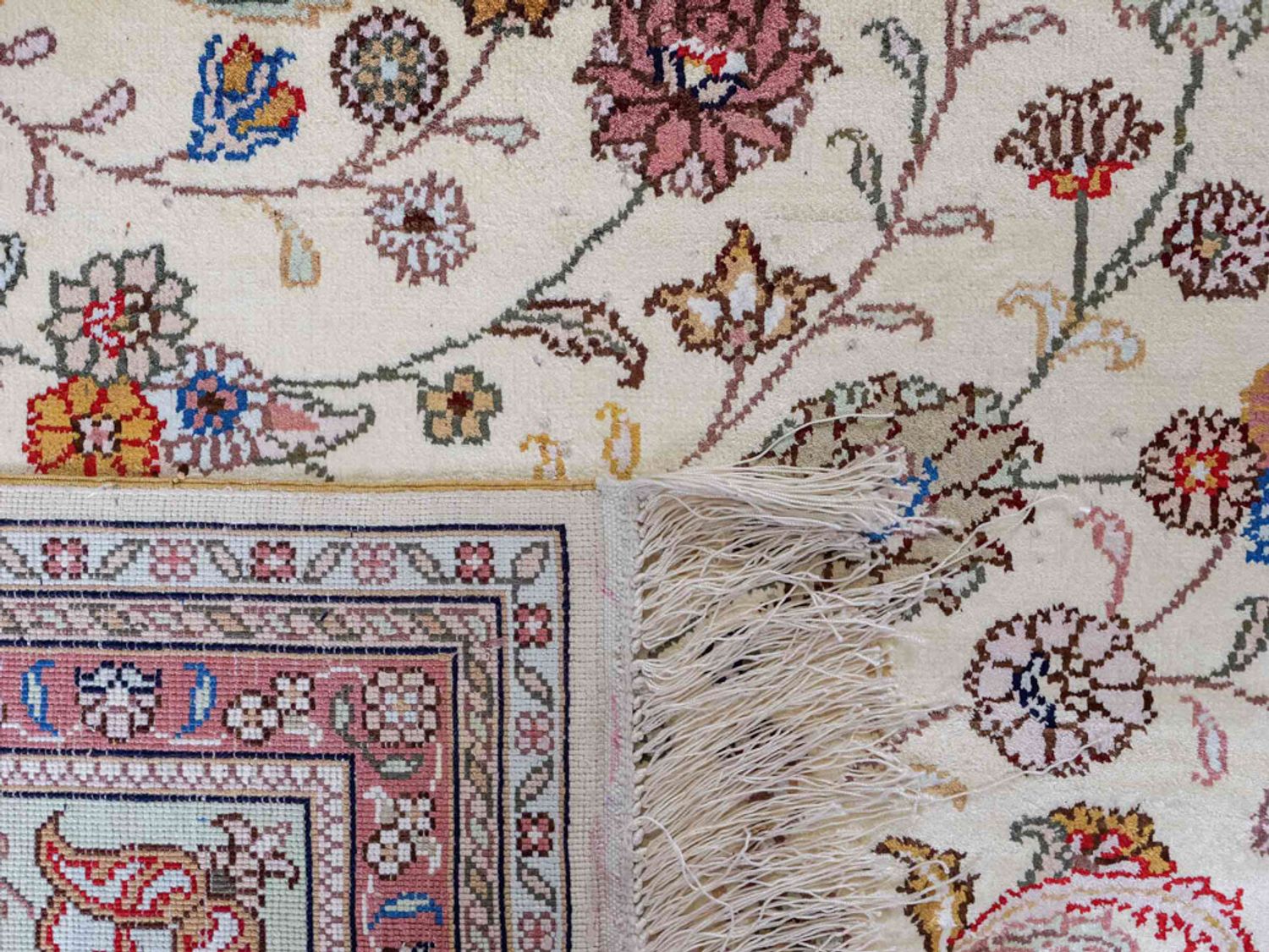 Hedvábný koberec - Čínské hedvábí - 366 x 277 cm - béžová