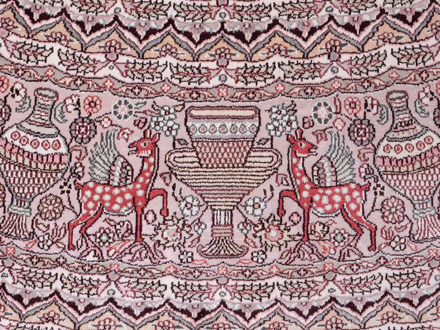 Hedvábný koberec - Čínské hedvábí kulatý  - 300 x 300 cm - béžová