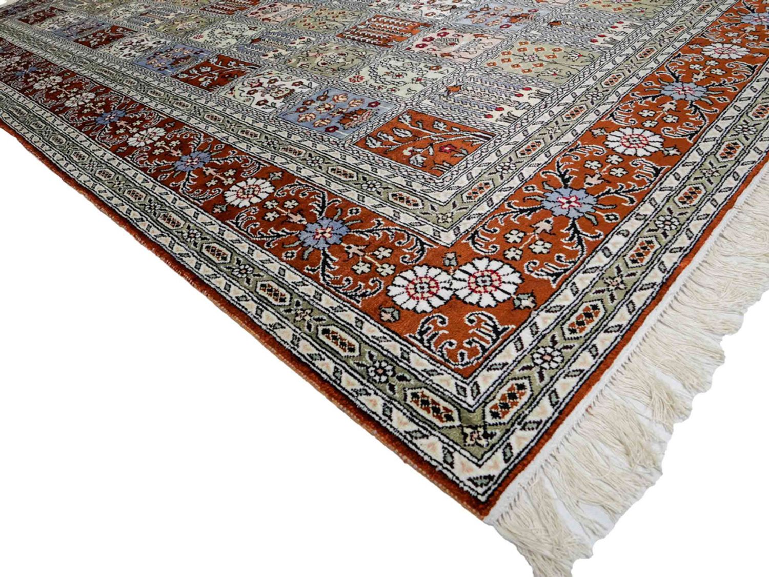 Hedvábný koberec - Čínské hedvábí - 268 x 181 cm - světle šedá