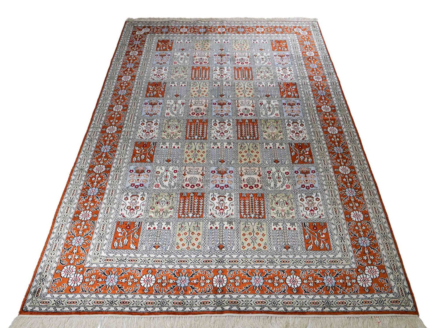 Hedvábný koberec - Čínské hedvábí - 268 x 181 cm - světle šedá