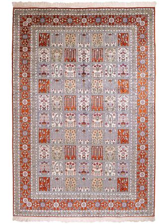 Silketeppe - Kina silke - 268 x 181 cm - lysegrå