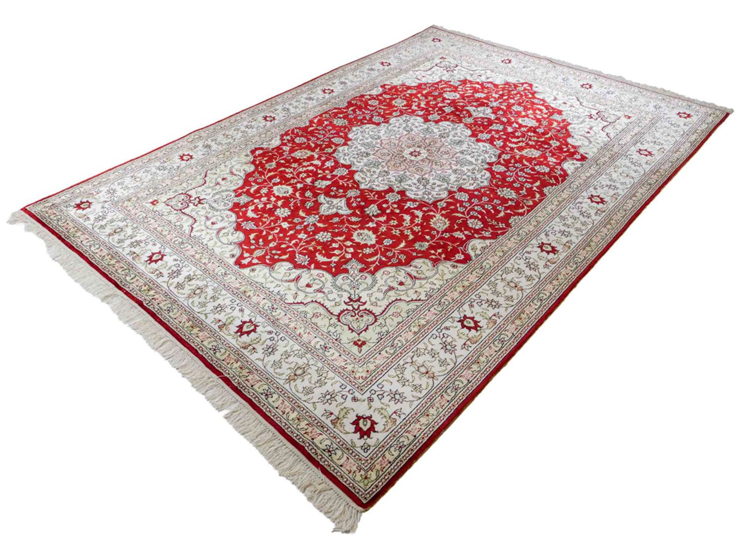 Hedvábný koberec - Čínské hedvábí - 272 x 188 cm - červená