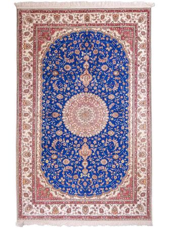 Hedvábný koberec - Čínské hedvábí - 247 x 155 cm - modrá