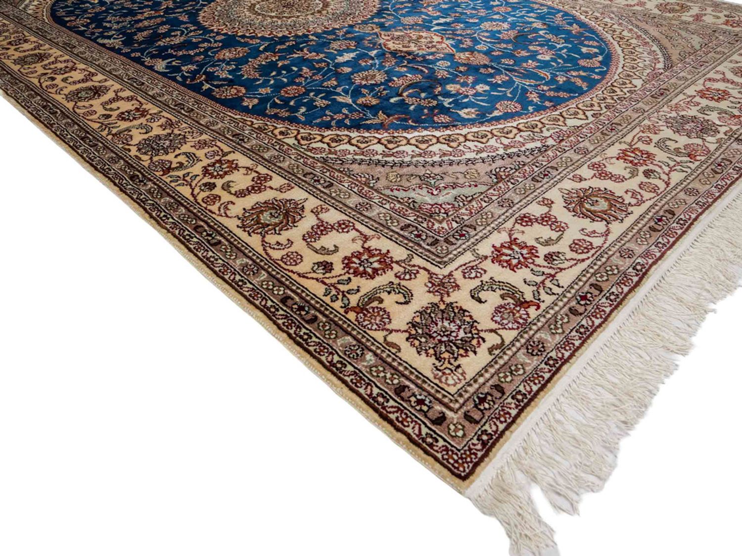 Hedvábný koberec - Čínské hedvábí - 240 x 149 cm - modrá