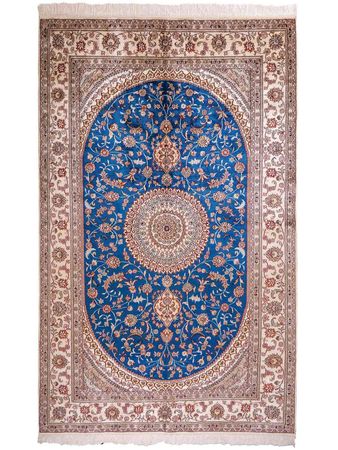 Hedvábný koberec - Čínské hedvábí - 240 x 149 cm - modrá