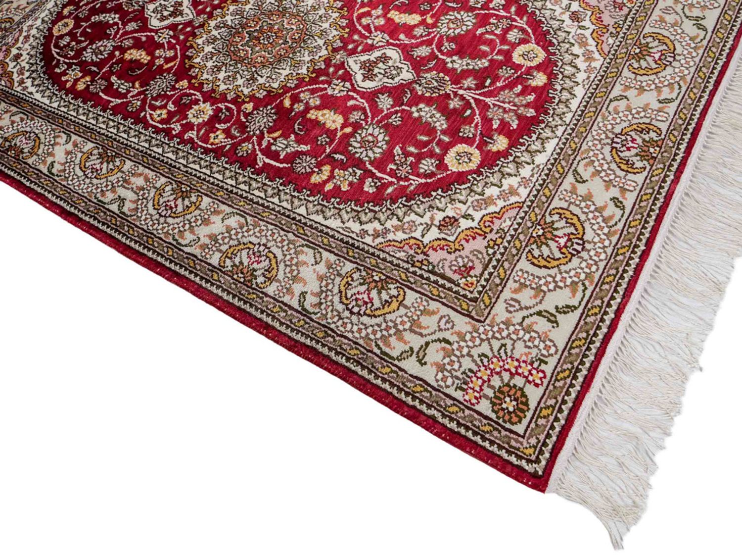 Hedvábný koberec - Čínské hedvábí - 120 x 75 cm - červená