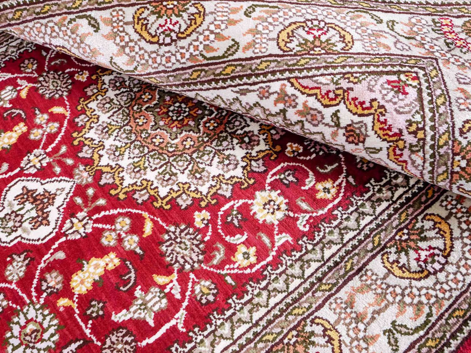 Hedvábný koberec - Čínské hedvábí - 120 x 75 cm - červená