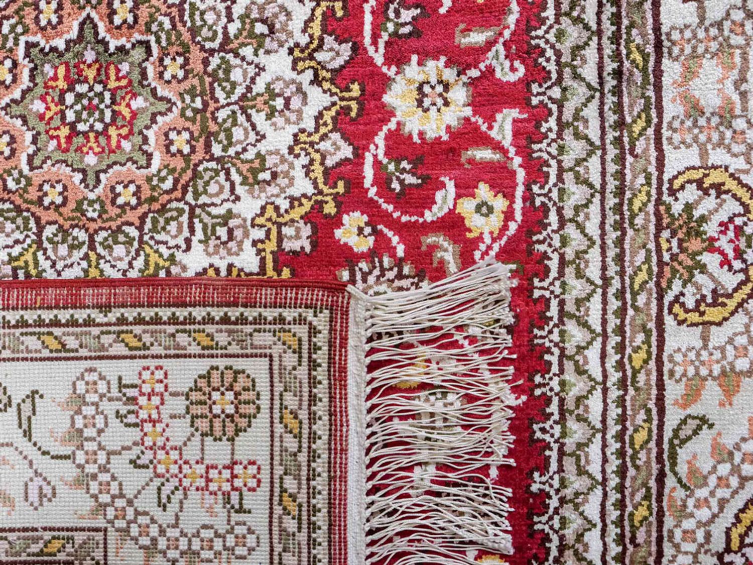 Hedvábný koberec - Čínské hedvábí - 120 x 75 cm - červená