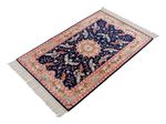 Alfombra de seda - Seda china - 122 x 78 cm - azul oscuro