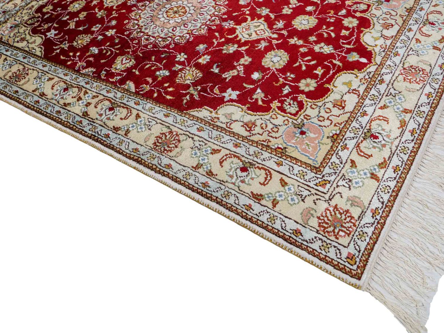 Hedvábný koberec - Čínské hedvábí - 120 x 77 cm - červená