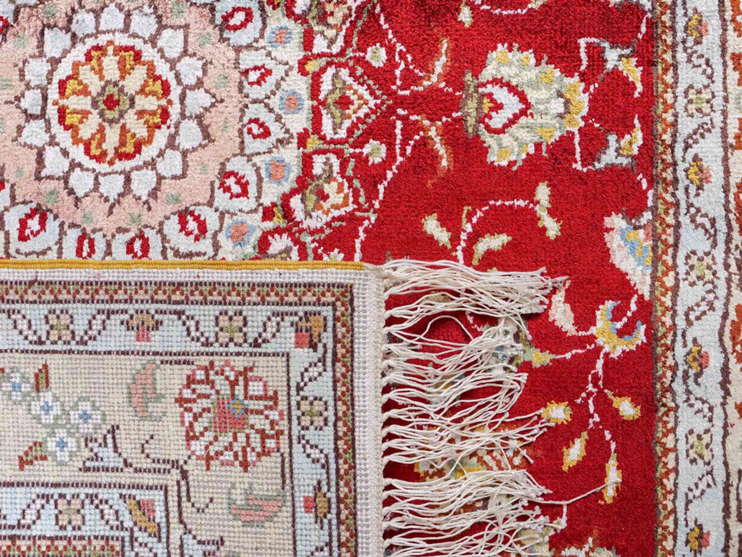 Hedvábný koberec - Čínské hedvábí - 120 x 77 cm - červená