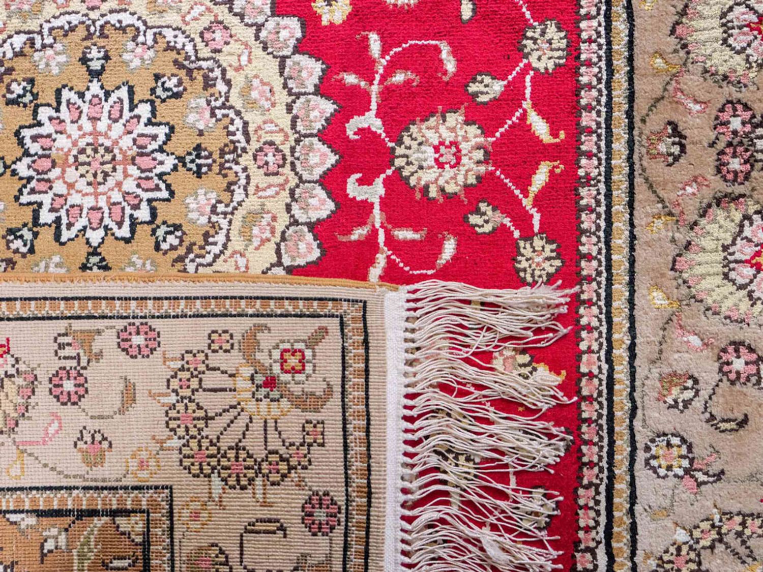 Hedvábný koberec - Čínské hedvábí - 121 x 78 cm - červená