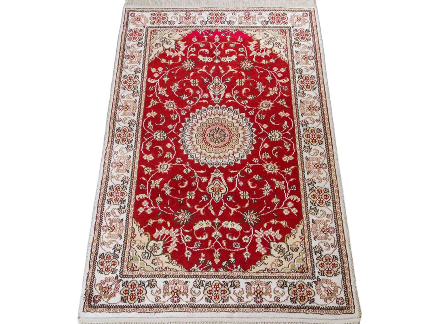 Hedvábný koberec - Čínské hedvábí - 117 x 77 cm - červená