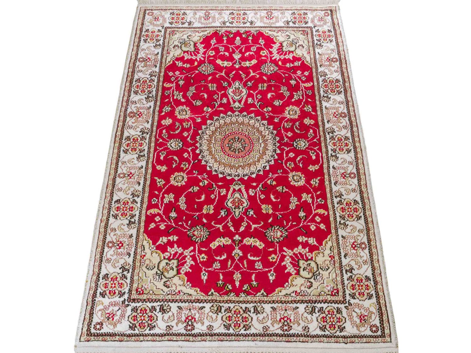 Hedvábný koberec - Čínské hedvábí - 120 x 76 cm - červená