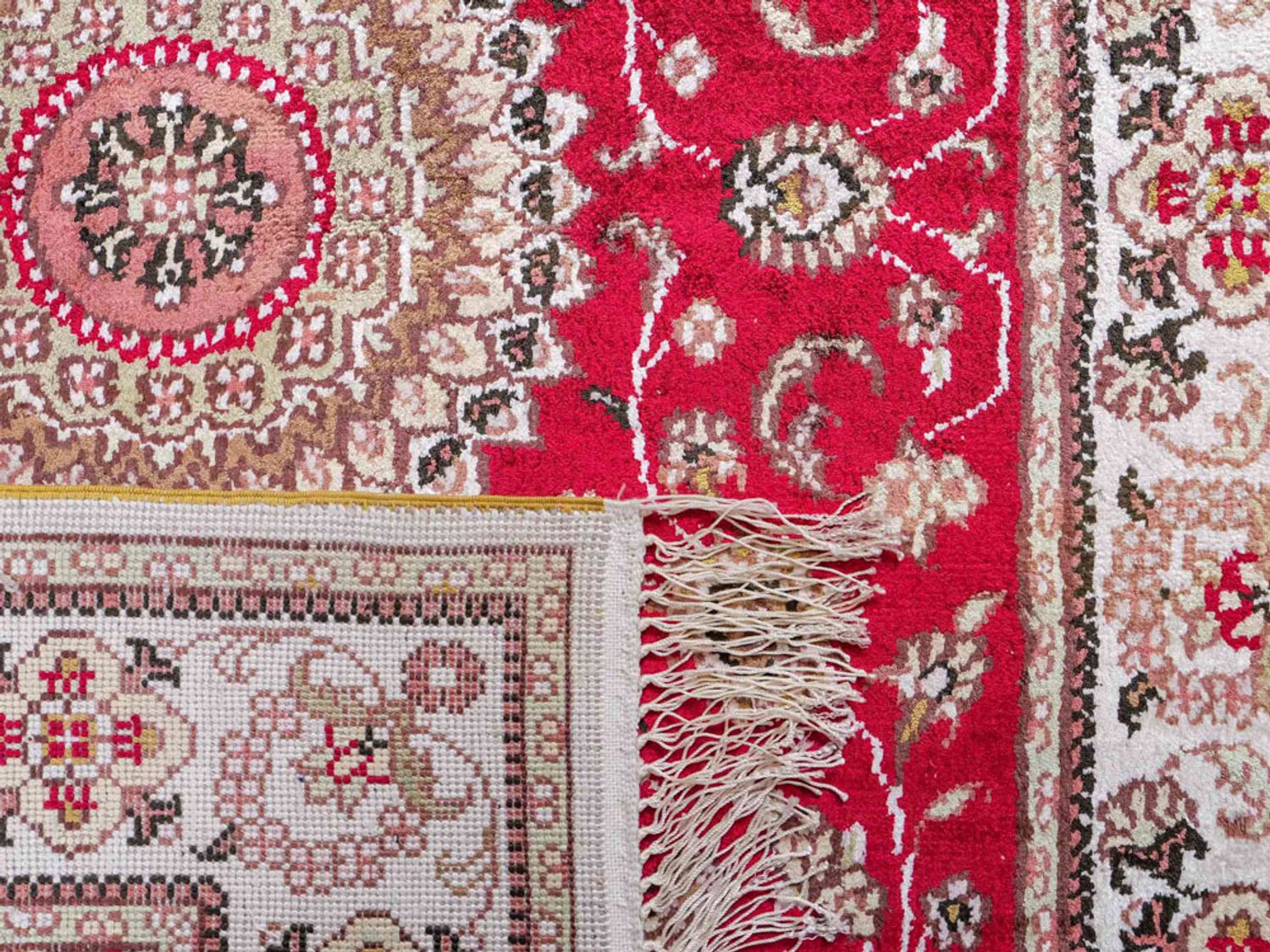 Hedvábný koberec - Čínské hedvábí - 120 x 76 cm - červená