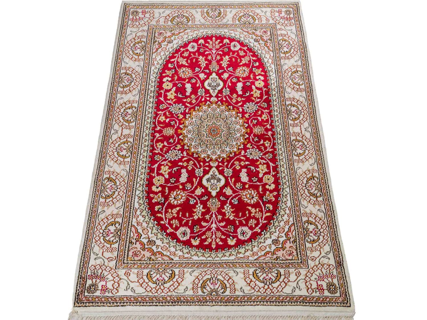 Hedvábný koberec - Čínské hedvábí - 120 x 78 cm - červená