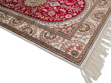 Alfombra de seda - Seda china - 122 x 81 cm - rojo