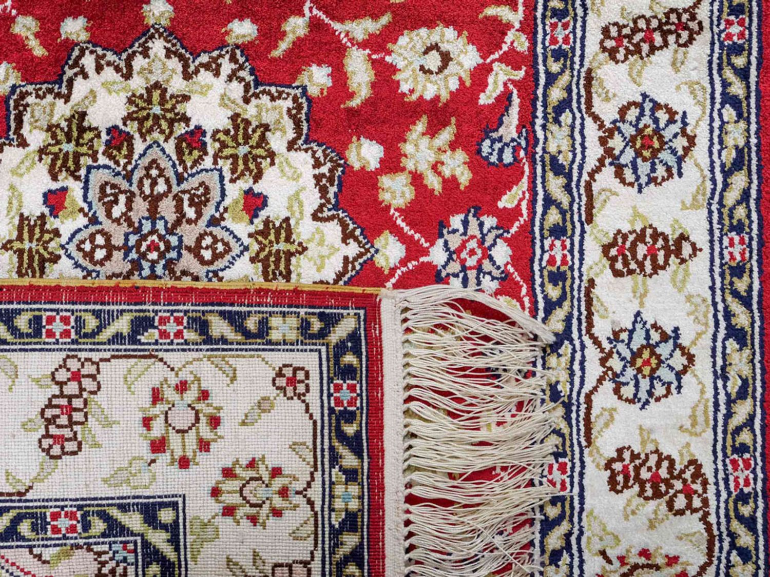 Hedvábný koberec - Čínské hedvábí - 89 x 60 cm - červená