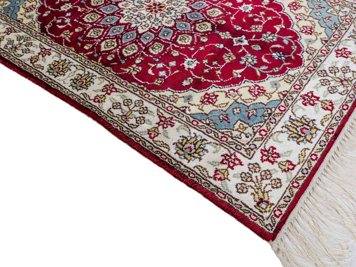 Hedvábný koberec - Čínské hedvábí - 87 x 56 cm - červená