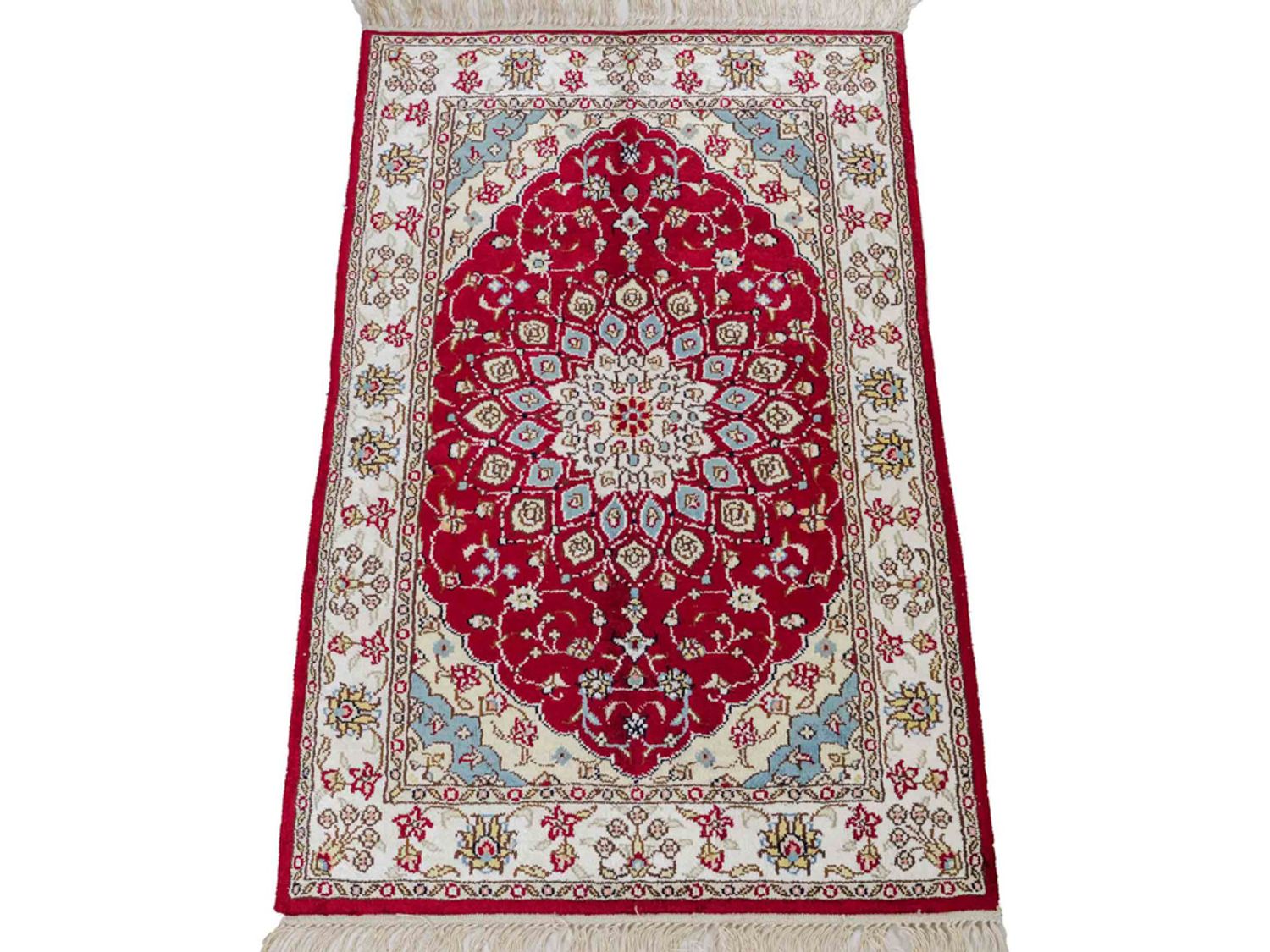 Hedvábný koberec - Čínské hedvábí - 87 x 56 cm - červená