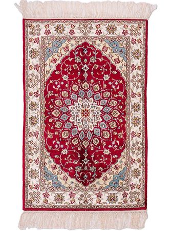 Hedvábný koberec - Čínské hedvábí - 87 x 56 cm - červená