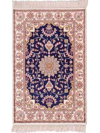 Hedvábný koberec - Čínské hedvábí - 92 x 60 cm - tmavě modrá