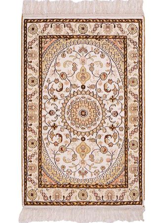 Hedvábný koberec - Čínské hedvábí - 88 x 59 cm - béžová