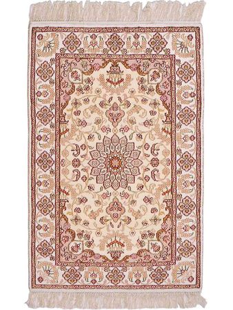 Hedvábný koberec - Čínské hedvábí - 89 x 60 cm - světle béžová